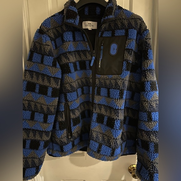Other - Men’s Coach SALE fleece ski jacket XL reflecting Blue Black lightly used